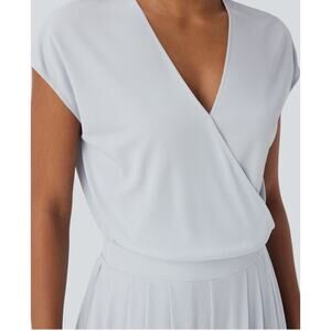 Halara Womens V-Neck Pleated Maxi Dress